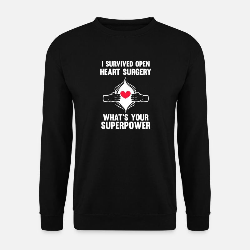 Survived Heart Surgery Superpower - Unisex Sweatshirt - black