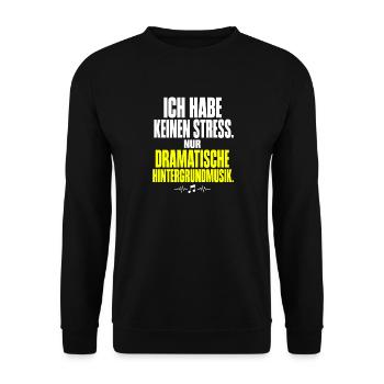Dramatische Hintergrundmusik Meme - Unisex Pullover - Schwarz - Vorne - Alina (178cm) & Michal (187cm)