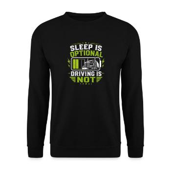 Chauffeur de camion Camion Voiture en train de dormir Conduite - Sweat-shirt Unisexe - noir - Devant - Alina (178cm) & Michal (187cm)