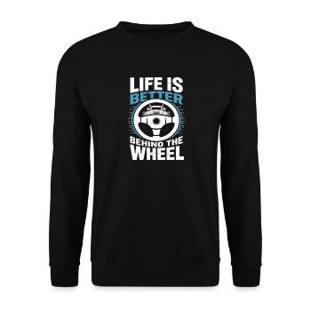 Conception de camionneurs pour camionneur camion - Sweat-shirt Unisexe - noir - Devant - Alina (178cm) & Michal (187cm)