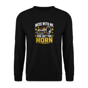 Cadeau drôle de chauffeur de camion professionnel - Sweat-shirt Unisexe - noir - Devant - Alina (178cm) & Michal (187cm)