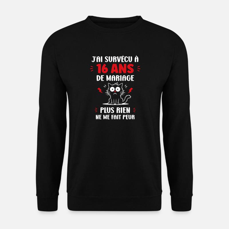 16 ans de mariage - Sweat-shirt Unisexe - noir