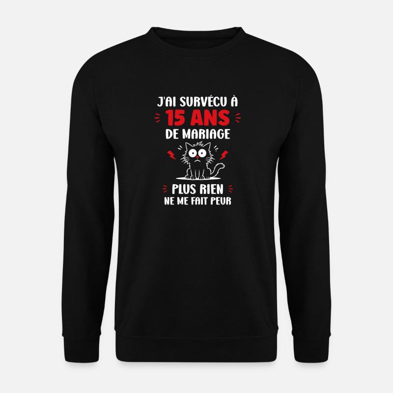 15 ans de mariage - Sweat-shirt Unisexe - noir