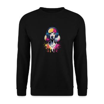 Caniche avec un casque - Sweat-shirt Unisexe - noir - Devant - Alina (178cm) & Michal (187cm)