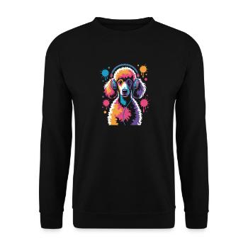 Caniche avec un casque - Sweat-shirt Unisexe - noir - Devant - Alina (178cm) & Michal (187cm)