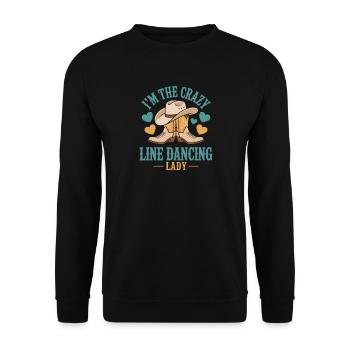 Line Dance Line Dancing Gift - Unisex Sweatshirt - black - Front - Alina (178cm) & Michal (187cm)
