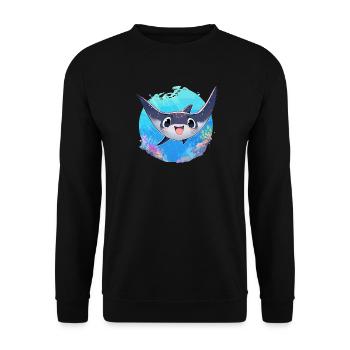Raies Manta Raies - Sweat-shirt Unisexe - noir - Devant - Alina (178cm) & Michal (187cm)
