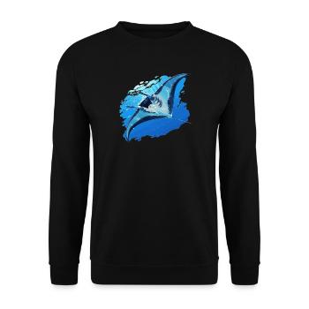 Raies Manta Raies - Sweat-shirt Unisexe - noir - Devant - Alina (178cm) & Michal (187cm)