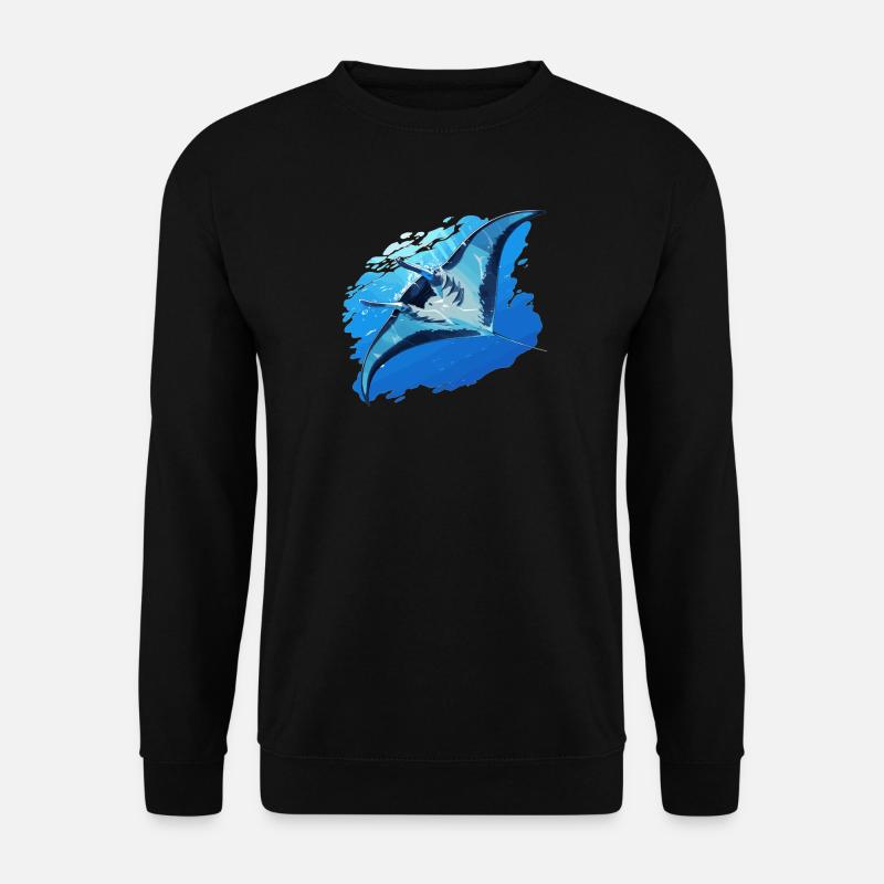 Rochen Mantarochen - Unisex Pullover - Schwarz