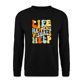 Joie de vivre des lettres colorées - Sweat-shirt Unisexe - noir - Devant - Alina (178cm) & Michal (187cm)