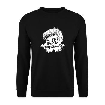 I'd Rather Be Fishing - Unisex Sweatshirt - black - Front - Alina (178cm) & Michal (187cm)