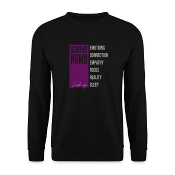 Anti Ai Screens Numb - Unisex Sweatshirt - black - Front - Alina (178cm) & Michal (187cm)