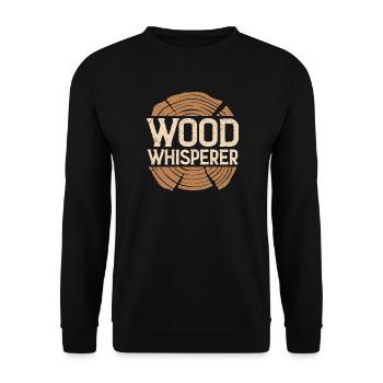 Wood Whisperer Wooden Logo Artisan Carpenter Scream - Unisex Sweatshirt - black - Front - Alina (178cm) & Michal (187cm)