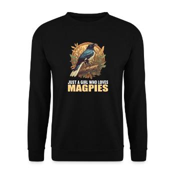 Magpies Magpie - Unisex Sweatshirt - black - Front - Alina (178cm) & Michal (187cm)