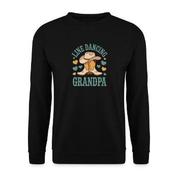 Line Dancing Grandpa Line Dance Line Dancer Gift - Unisex Sweatshirt - black - Front - Alina (178cm) & Michal (187cm)