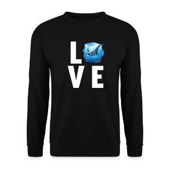 Raies Manta Raies - Sweat-shirt Unisexe - noir - Devant - Alina (178cm) & Michal (187cm)