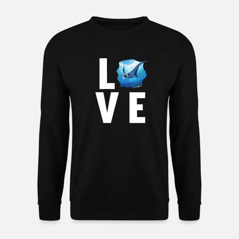 Rochen Mantarochen - Unisex Pullover - Schwarz