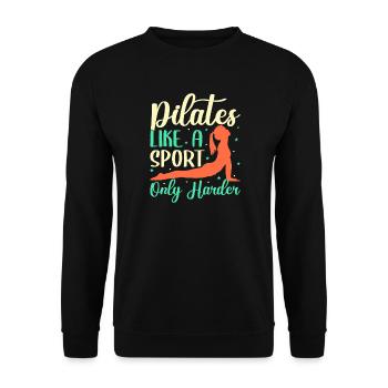 Yoga Pilates comme un sport Yoga drôle - Sweat-shirt Unisexe - noir - Devant - Alina (178cm) & Michal (187cm)