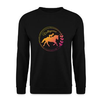 Voltigieren Bank: Volti Pferdesport Pflichtübung - Unisex Pullover - Schwarz - Vorne - Alina (178cm) & Michal (187cm)