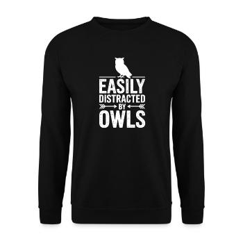 Owl Sayings Owl Funny Owls Gift - Unisex Sweatshirt - black - Front - Alina (178cm) & Michal (187cm)