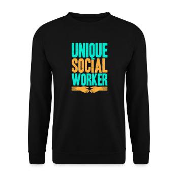Social Worker Quote Unique Social Work - Unisex Sweatshirt - black - Front - Alina (178cm) & Michal (187cm)