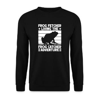 Frog Catcher Living The Adventure Frog - Unisex Sweatshirt - black - Front - Alina (178cm) & Michal (187cm)
