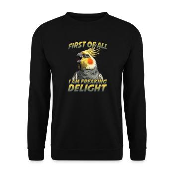 Cockatiel Parrot Pet Bird Australian Parakeet - Unisex Sweatshirt - black - Front - Alina (178cm) & Michal (187cm)