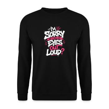 Sorry Eye Roll Graffiti Tee - Unisex Sweatshirt - black - Front - Alina (178cm) & Michal (187cm)