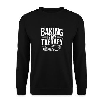 Baking Is My Therapy - Unisex Sweatshirt - black - Front - Alina (178cm) & Michal (187cm)