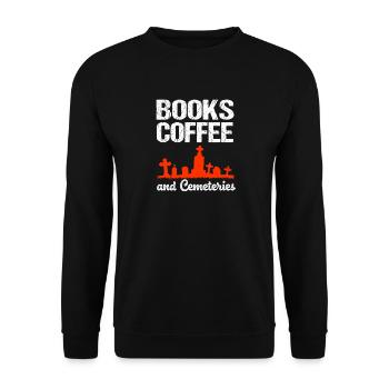 Bestattung Kaffee - Unisex Pullover - Schwarz - Vorne - Alina (178cm) & Michal (187cm)