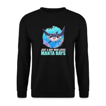 Raies Manta Raies - Sweat-shirt Unisexe - noir - Devant - Alina (178cm) & Michal (187cm)