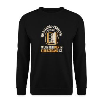 Bier Spruch Alkohol Problem Männerabend JGA Herren - Unisex Pullover - Schwarz - Vorne - Alina (178cm) & Michal (187cm)