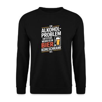 Bier Spruch Alkohol Problem Männerabend JGA Herren - Unisex Pullover - Schwarz - Vorne - Alina (178cm) & Michal (187cm)