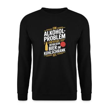Bier Spruch Alkohol Problem Männerabend JGA Herren - Unisex Pullover - Schwarz - Vorne - Alina (178cm) & Michal (187cm)