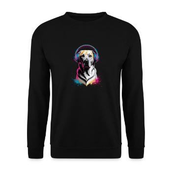 Labrador avec casque - Sweat-shirt Unisexe - noir - Devant - Alina (178cm) & Michal (187cm)
