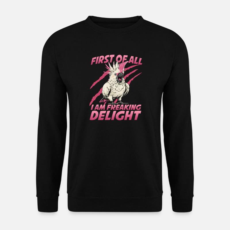 Exotic Cockatoo Parrot Bird Holder - Unisex Sweatshirt - black