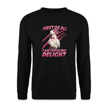 Australian Cockatoo Cockatoo Bird Holder Outfit - Unisex Sweatshirt - black - Front - Alina (178cm) & Michal (187cm)