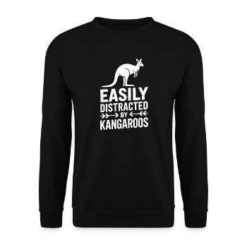 Kangaroos Sayings Kangaroo Funny Kangaroos Gift - Unisex Sweatshirt - black - Front - Alina (178cm) & Michal (187cm)