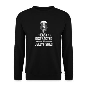 Jellyfish Sayings Jellyfish Funny Jellyfish Gift - Unisex Sweatshirt - black - Front - Alina (178cm) & Michal (187cm)