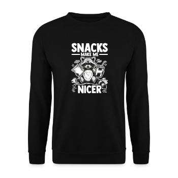 Les snacks de panda poubelle me rendent un raton laveur plus gentil - Sweat-shirt Unisexe - noir - Devant - Alina (178cm) & Michal (187cm)