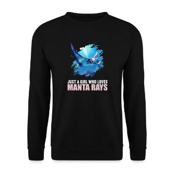 Raies Manta Raies - Sweat-shirt Unisexe - noir - Devant - Alina (178cm) & Michal (187cm)