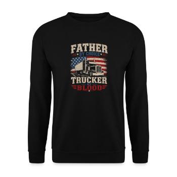 Père Chauffeur de Camion Camionneur Sang Cadeau de Chauffeur de Camion - Sweat-shirt Unisexe - noir - Devant - Alina (178cm) & Michal (187cm)