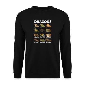 Dragon Funny Animal Diagram Cute - Unisex Sweatshirt - black - Front - Alina (178cm) & Michal (187cm)