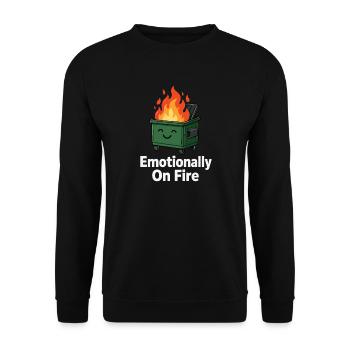 Emotional On Fire Funnier - Unisex Sweatshirt - black - Front - Alina (178cm) & Michal (187cm)
