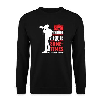 Photo Shoot Dark Humor Tee - Unisex Sweatshirt - black - Front - Alina (178cm) & Michal (187cm)