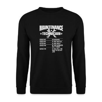 T-shirt emblème de technicien de maintenance - Sweat-shirt Unisexe - noir - Devant - Alina (178cm) & Michal (187cm)