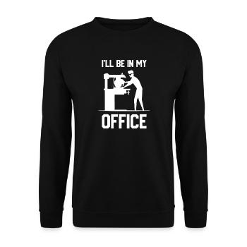 Je serai dans mon bureau - Sweat-shirt Unisexe - noir - Devant - Alina (178cm) & Michal (187cm)