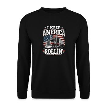 Conducteur professionnel USA Flag America Trucker - Sweat-shirt Unisexe - noir - Devant - Alina (178cm) & Michal (187cm)