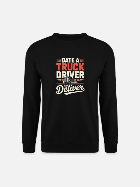 Date Truck Driver Wife Trucker Saying - Unisex Sweatshirt - black