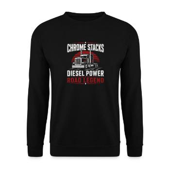 Chauffeur routier Chauffeur de camion Transport diesel - Sweat-shirt Unisexe - noir - Devant - Alina (178cm) & Michal (187cm)
